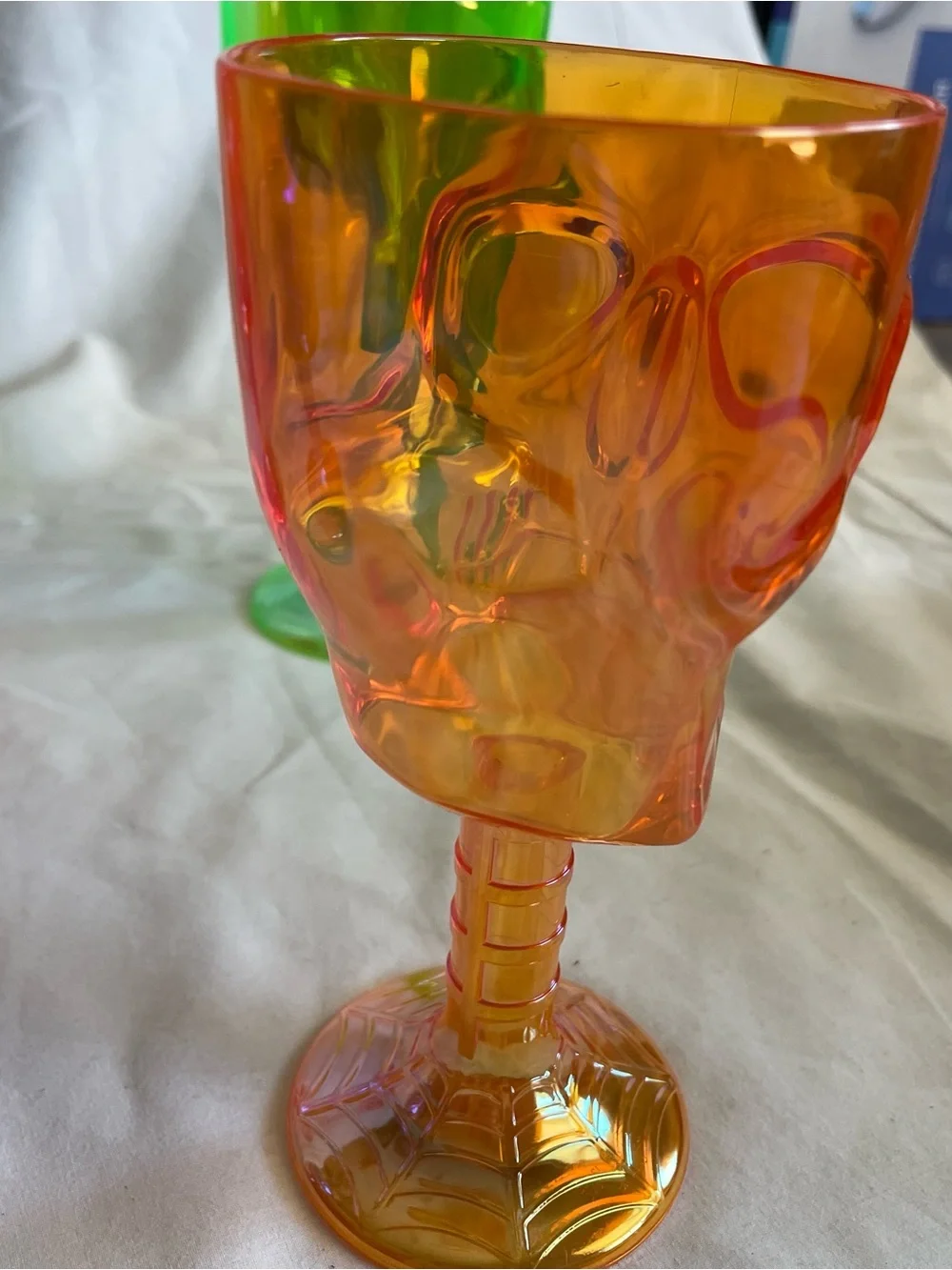 4 Rare Vintage Skeleton Skull Plastic Goblet Cup  Halloween Decoration Chalice